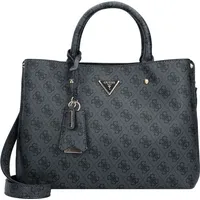 GUESS Meridian Girlfriend Satchel Logo Coal Grau Damen
