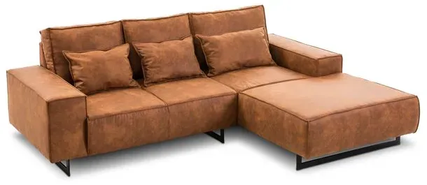 filippo Ecksofa Antwerp Mikrofaser Braun Cognac 254 cm
