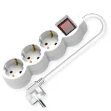 Value Steckdosenleiste mit Schalter, 3-fach, 1.5m, weiß CEE-Stecker 1 St.