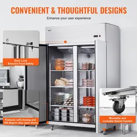 Vevor Gewerbe-Gefrierschrank 1100 L Weiß