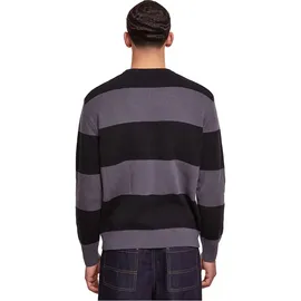 URBAN CLASSICS Heavy Oversized Striped Sweatshirt Black / Dark Shadow L