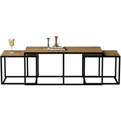 Skye Decor, Gigante- GiganteZNA, Eichenfarbig,,Schwarz, Couchtische, 50x120x60 cm, 100% Melaminbeschichtete Partikelplatte