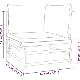 vidaXL Garten-Lounge-Set 5-tlg. taupe bambus