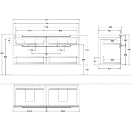 Villeroy & Boch Subway 2.0 Waschtischunterschrank 4 Auszüge, A91710FP,