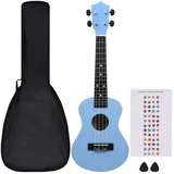 vidaXL Sopran-Ukulele-Set mit Tasche für Kinder Babyblau 23"
