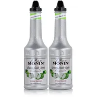 Monin Fruchtpüree Mix Grüner Apfel 1L - Cocktails Milchshakes (2er Pack)