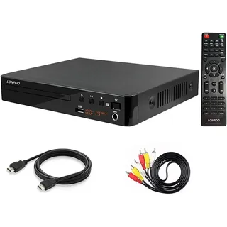 LP-099 DVD-Player für TV, Region-Free DVD Player CD Player mit HDMI-Anschluss (1080p Upscaling), HDMI AV-Ausgang, USB-Eingang, alle Regionen frei integriertes PAL NTSC-System (LP-099)