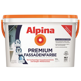 Alpina Premium-Fassadenfarbe weiß matt 10 l