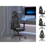 VidaXL Gaming-Stuhl mit Massage & Fußstütze Schwarz & Grau