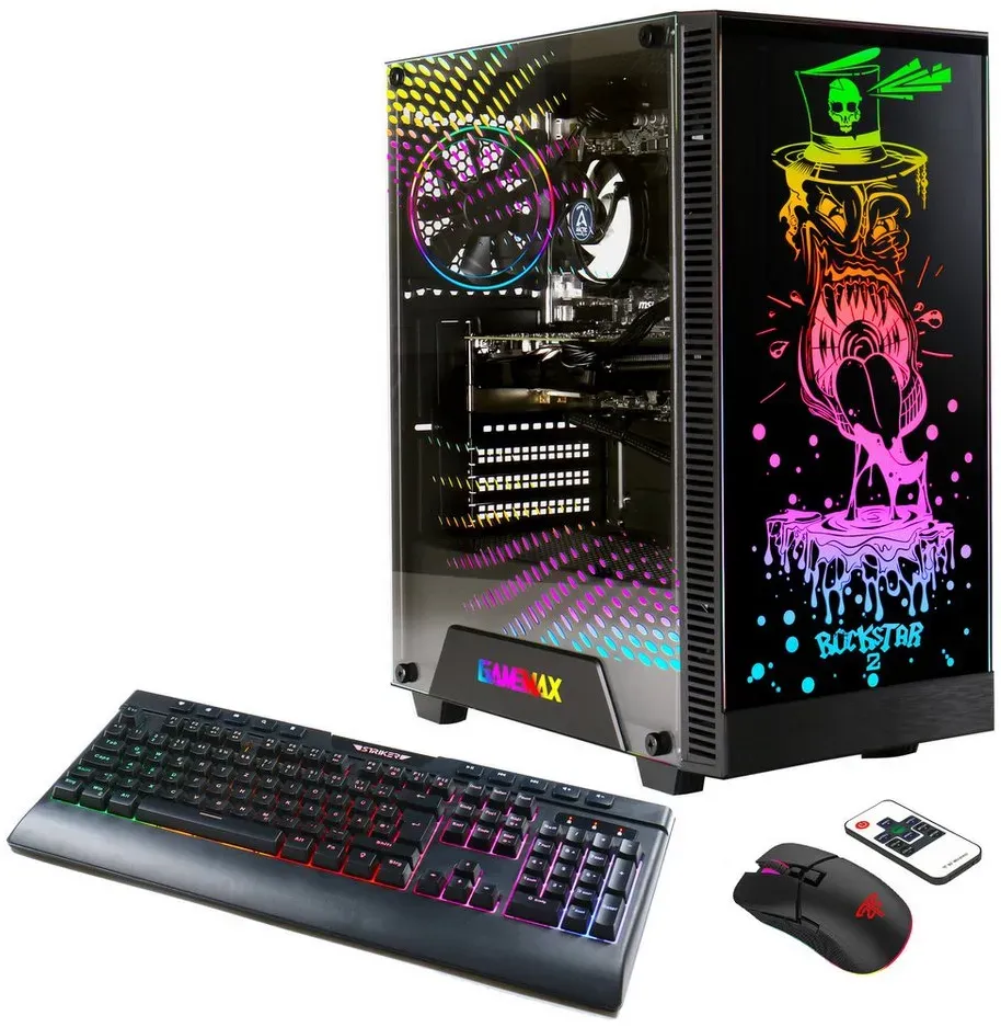 Hyrican Multimedia-PC Rockstar 7384 PC (AMD Ryzen 5 5600G, Radeon Graphics, 16 GB RAM, 1000 GB SSD, Luftkühlung, Windows 11) schwarz