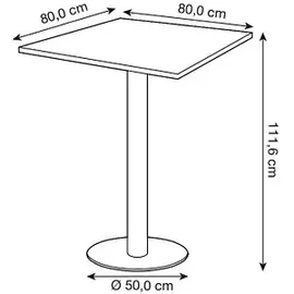 Hammerbacher Stehtisch ahorn 80,0 x 80,0 x 111,6 cm