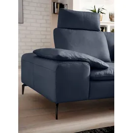 W.Schillig Eckcouch Leder 3-Sitzer Blau