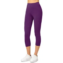 Merry Style Damen Leggings 3/4 Capri Leggings aus Viskose MS10-144 (Pflaume, S)