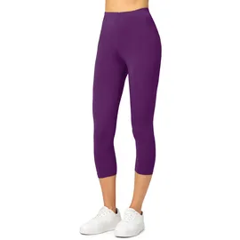 Merry Style Damen Leggings 3/4 Capri Leggings aus Viskose MS10-144 (Pflaume, S)