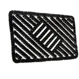 HANSE HOME Grid Brushes Mat, Türmatte Wetterfest Schmutzabtreter, Outdoor – Schwarz