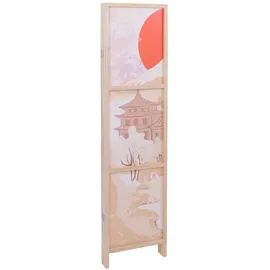 Mendler Paravent HWC-O70, Trennwand Sichtschutz Raumtrennung Naturmotive Holz MVG Polyethylen 170x227cm ~ Kirschblüten