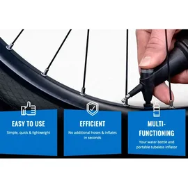 milKit Tubeless Booster Kit - mobiles Tubeless Reifen Reparatur Kit - 0,75 Liter - schwarz