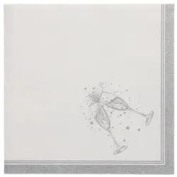 50 Servietten `ROYAL Collection` 1/4-Falz 40 cm x 40 cm silber `Festivities`