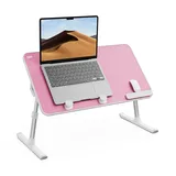 Tisch, SAIJI Betttisch, 5 höhenverstellbar Laptop ständer, Klappbarer laptoptisch, für Sofa Couch Boden Arbeiten Studieren Lesen Schreiben Essen, Fit bis zu 17" Laptop (52 * 30cm Rosa)