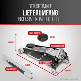 Heyner Rangierwagenheber Aluminium/Stahl 100–460 mm schwarz