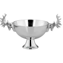 Schale mit Hirschkopfgriffen auf Fuß Ø 42 cm