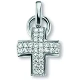 Ketten-Anhänger ONE ELEMENT "Zirkonia Kreuz Anhänger aus 925 Silber" Schmuckanhänger Gr. Damen, Silber 925 (Sterlingsilber), silberfarben (silber) Damen Silber Schmuck