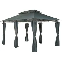 Mondeer Gartenpavillon 3 x 4 m inkl. 6 Seitenteile Grau