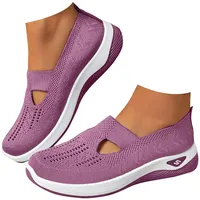 Udbeksid Orthopädische Schuhe Damen Sneaker, Schuhe ohne Schnürung für Handsfree Cushion Slip On rutschfeste Walkingschuhe Turnschuhe Leicht Bequeme Erhöhte Füße Sommer Gesundheitsschuhe Barfußschuhe - 40 EU