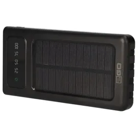 2Go Powerbank Solar 10000mAh mit LED Taschenlampe schwarz