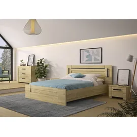 Gami Einzelbett Sofia 217 x 207 x 99 cm Eiche goldfarben gold