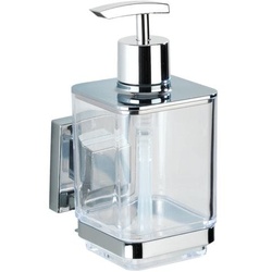 Wenko Seifenspender »Quadro« Vacuum-Loc - Befestigen ohne Bohren silber, 7.5x16x10 cm