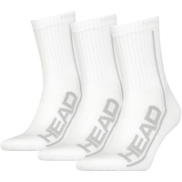 Head Unisex Crew Socken - 3er Pack, Sportsocken, Mesh-Einsatz, Logo, einfarbig Weiß 43-46