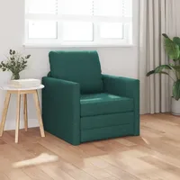 VidaXL Fußsofa-Bett 2-in-1 Dunkelgrün 74x77x81 cm Stoff