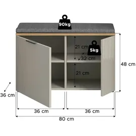 xonox.home Slide 80 x 48 x 36 cm beige / beige