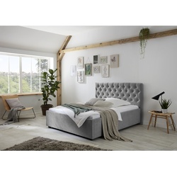 Relita - Polsterbett Miami LF 180x200 cm, mit Höhenverstellung für Lattenrost, ohne Lattenrost, ohne Matratze, Ausf. Stoff grau