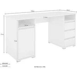 byLIVING Schreibtisch Lobo Weiß