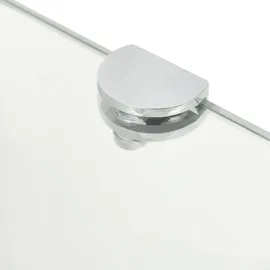 vidaXL Eckablage mit Verchromten Halterungen Glas Transparent 45x45 cm