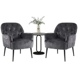 LuxusKollektion Cocktailsessel Sessel Cocktailsessel Samt Armlehnen Seitentasche Dreh Grau*2