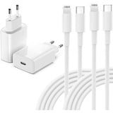 4 Pack Schnellladegerät für 20W USB C Ladegerät mit iPhone Ladekabel 2M,Netzstecker,schnellladekabel, Netzteil,Ladeadapter für iPhone 14 Pro Max 13 Pro 12 11 SE XS Max XR X 8P iPad