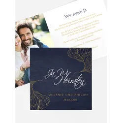 Hochzeitseinladungen selbst gestalten mit Spruch und Fotos im Onlinedesigner bei Meine-Kartenmanufaktur.de