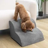 Mora Pets Hundetreppe für Kleine Hunde Haustiertreppe für Bett und Sofa Hunde Treppe rutschfeste waschbarer Bezug Katzentreppe Hunderampe aus Schwamm 2 Stufen