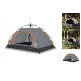 vidaXL Campingzelt 2 Personen Grau und Orange Quick Release