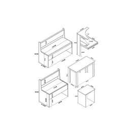 VCM VCM, Esstisch, Eckbankgruppe 153 x 153 cm)