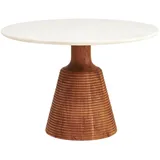 Mid.you Esstisch, Weiß, Akazie, Holz, Stein, Akazie, vollmassiv, Holz, rund, konisch, 115x76x115 cm, gastro- und objekttauglich, Esszimmer, Tische, Esstische, Esstische rund
