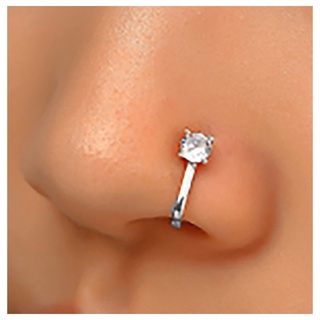 Inilbran Nasenring zum Anklippen, Vintage-Kreis, Silber, Runde Nasenmanschette, Gothic
