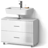 livinity® Waschbeckenunterschrank 80 x 60,8 cm Weiß Hochglanz