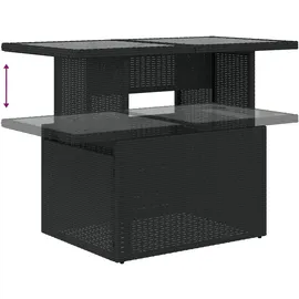 vidaXL Gartensofa-set mit Kissen Schwarz Polyrattan