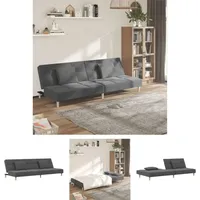 Schlafsofa 2-Sitzer mit 2 Kissen Hellgrau Stoff - Schlafsofa - Couchtisch - Gästezimmer - Wohnraum - Kleines Apartment - The Living Store