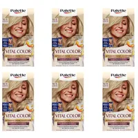 6x Poly Palette Vital Color Intensive Creme-Haarfarbe 10-11 Silberblond natürlich-aussehende & langanhaltende Coloration, permanente Coloration auch bei weißem Haar 115 ml (6er Pack)