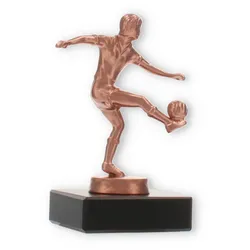 Pokal Metallfigur Fußball Damen bronze auf schwarzem Marmorsockel 12,3cm